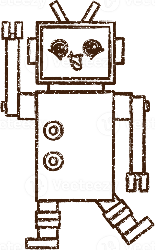 Robot Charcoal Drawing png