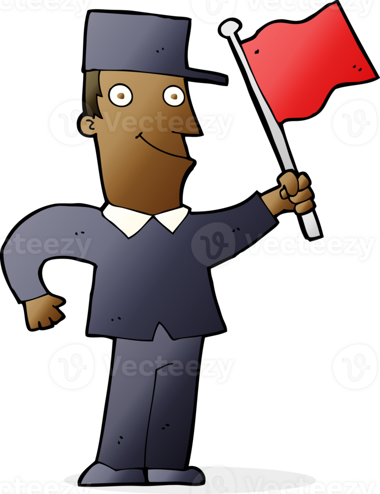 cartoon man waving flag png