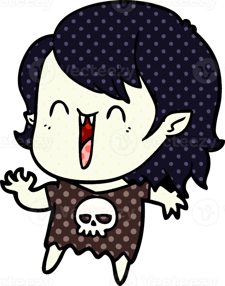 cute cartoon happy vampire girl png