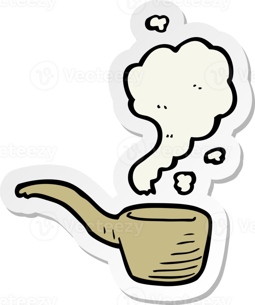 sticker of a cartoon pipe smoking png