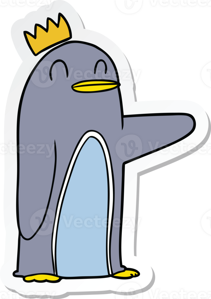 sticker of a cartoon emperor penguin png