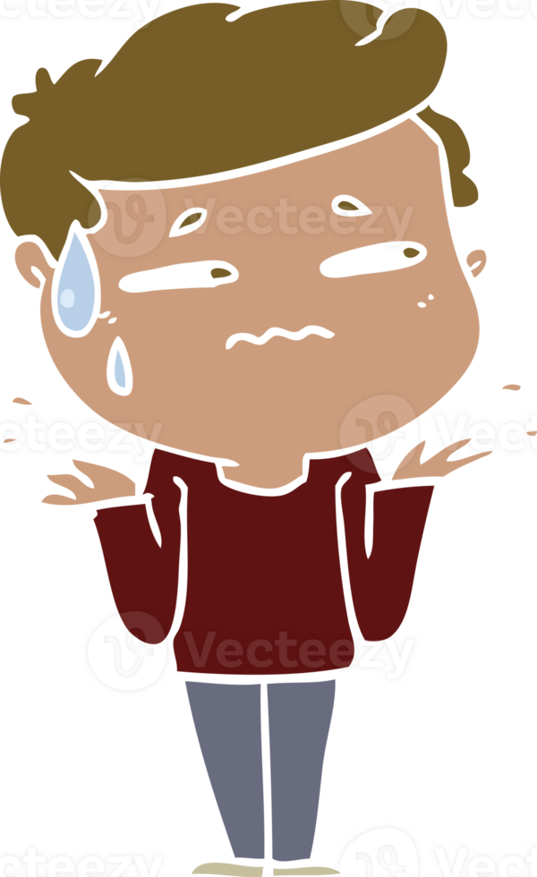 flat color style cartoon confused man png