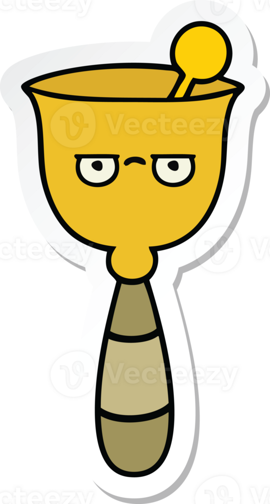 sticker of a cute cartoon school bell png