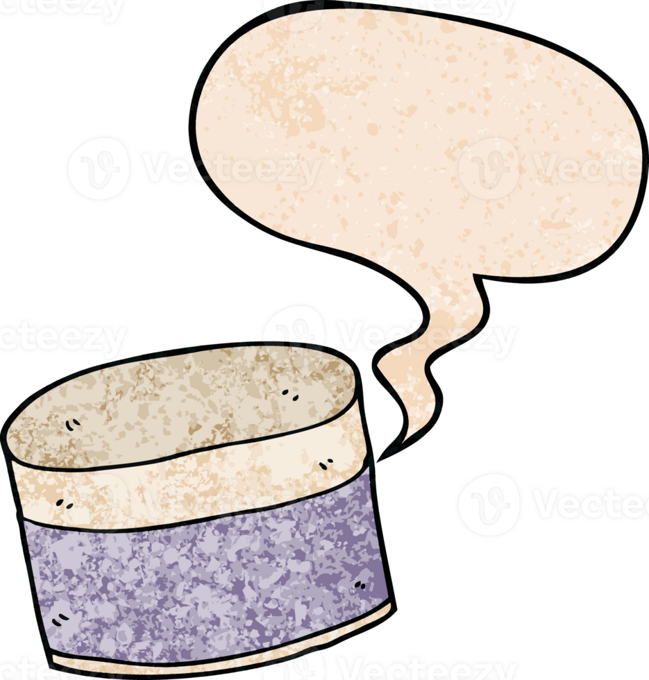 cartoon pot with speech bubble in retro texture style png