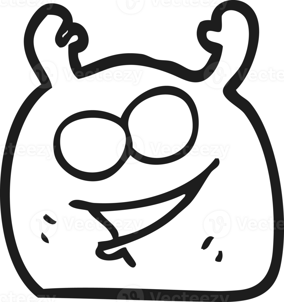 black and white cartoon little alien png