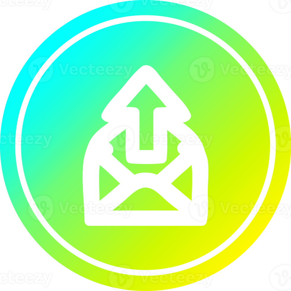 send email circular icon with cool gradient finish png