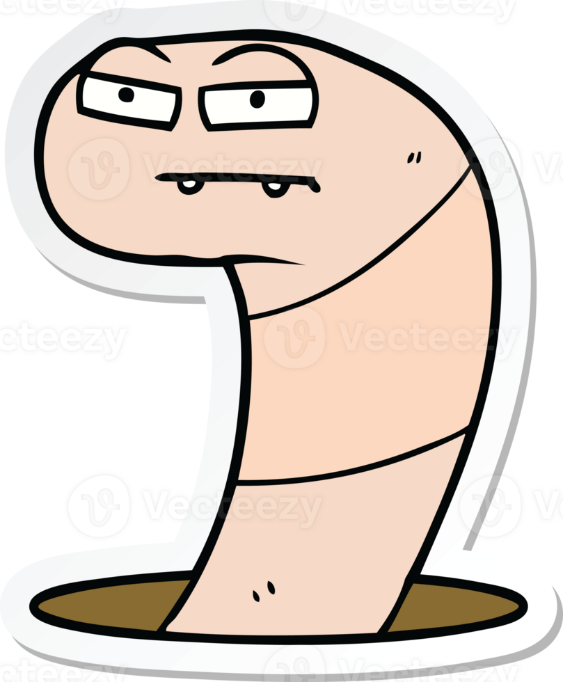 sticker of a cartoon worm png
