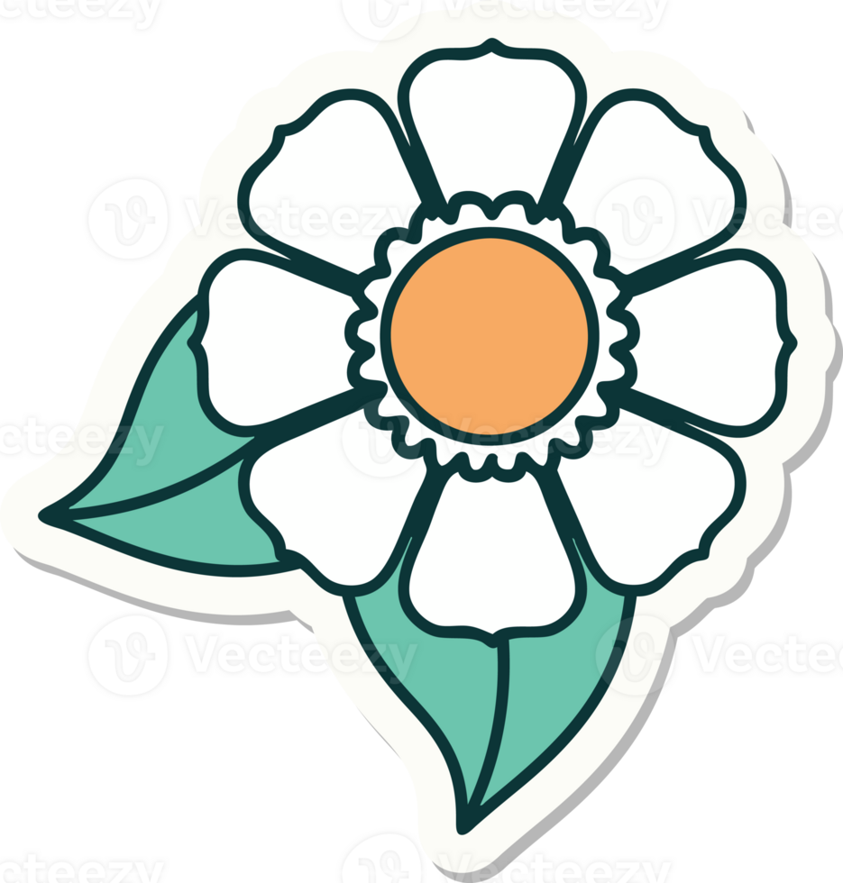sticker of tattoo in traditional style of a flower png