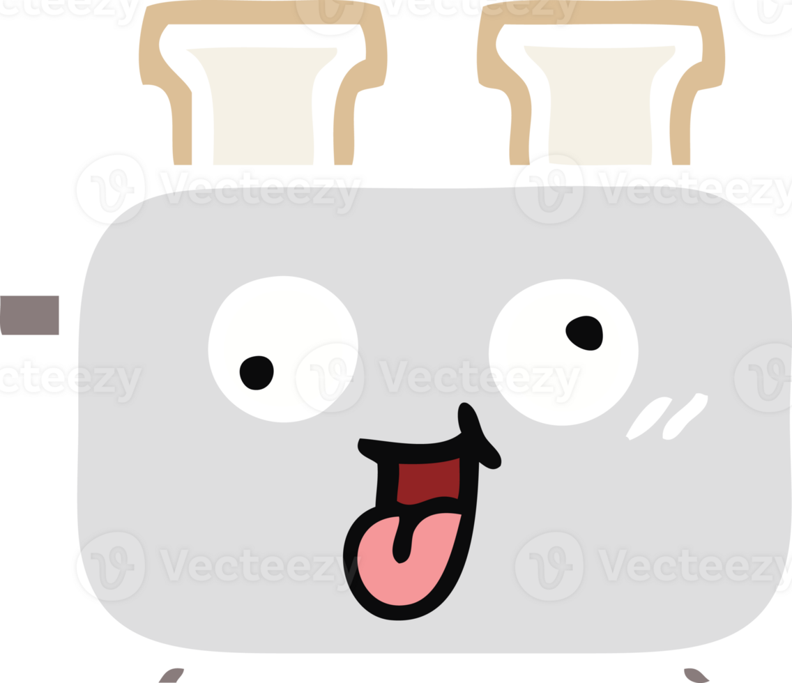 flat color retro cartoon of a of a toaster png