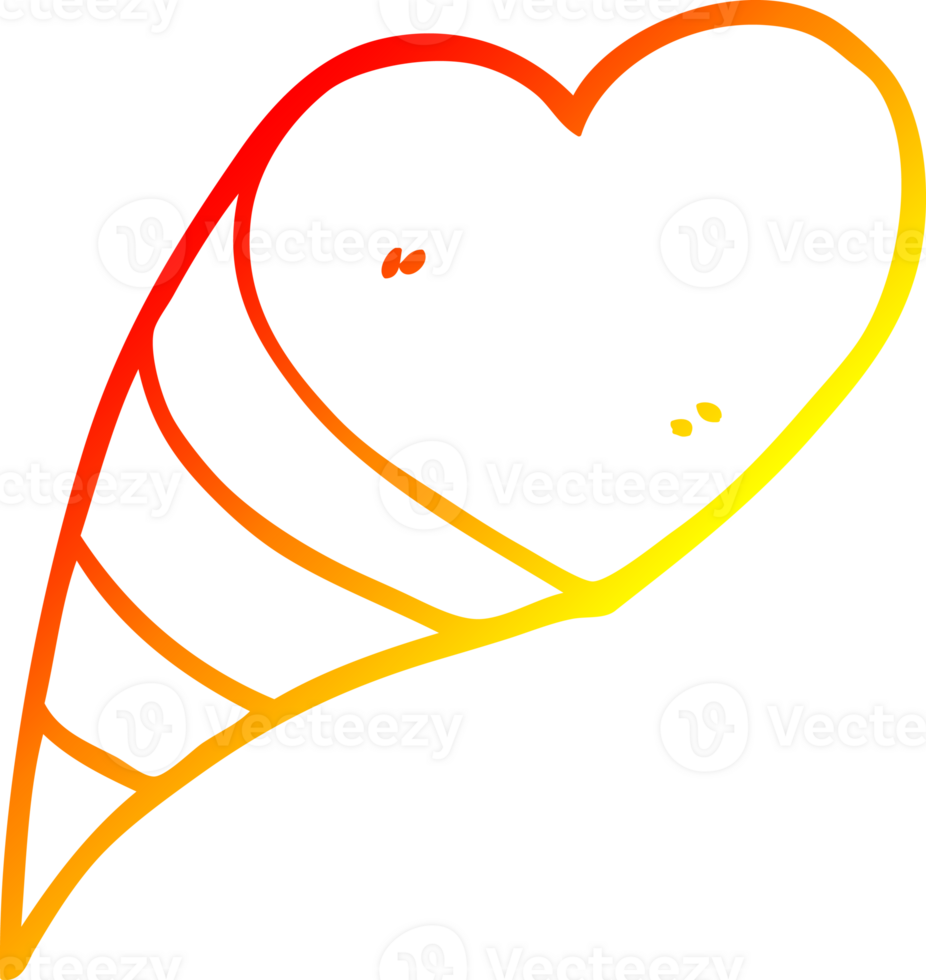warm gradient line drawing of a cartoon love hearts png