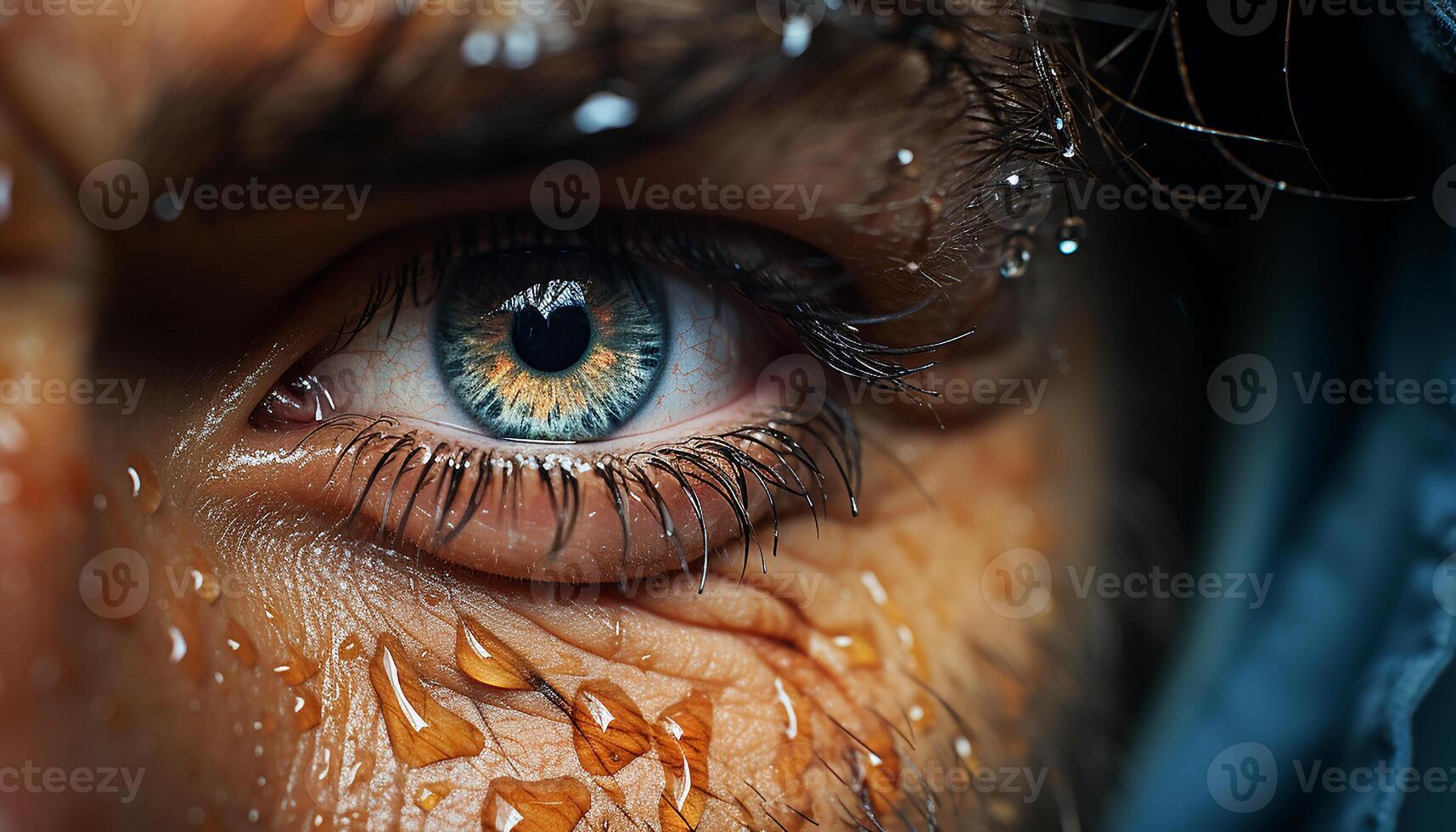 ai generado joven mujer curioso, sonriente, mirando a cámara con azul ojos generado por ai foto