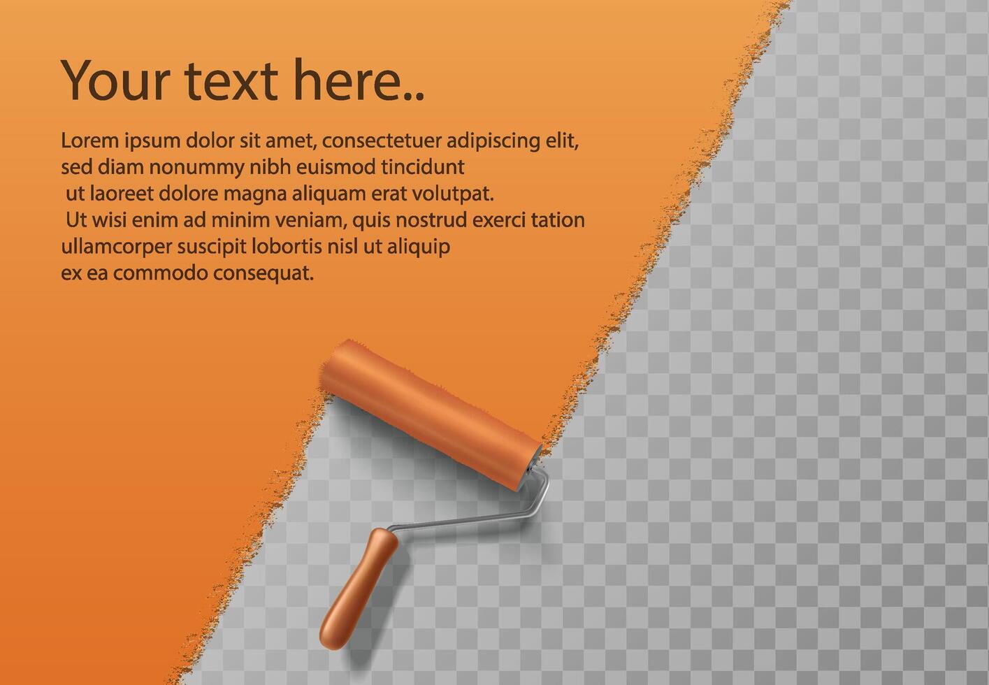Vector design banner with orange paint ruler and copy space for your text.