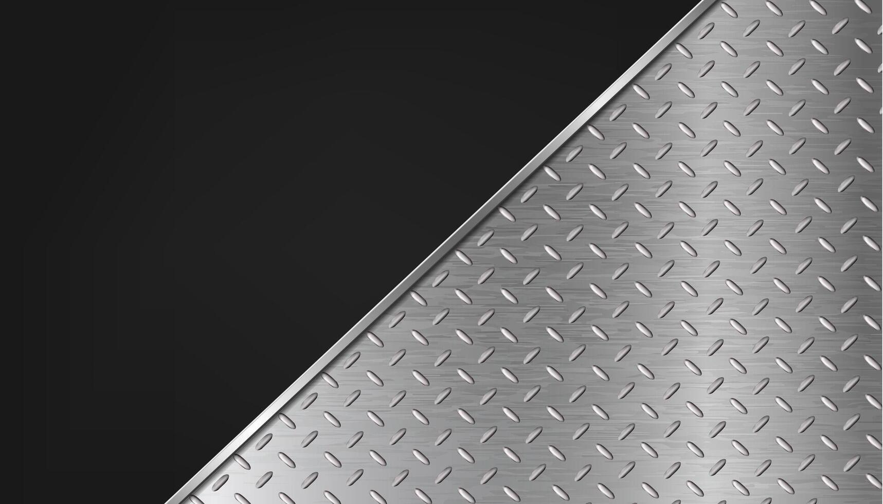 3d realistic vector iluustration. Metal floor banner with black. Still thread.