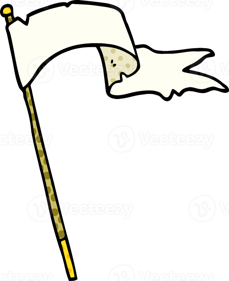 cartoon doodle waving white banner flag png