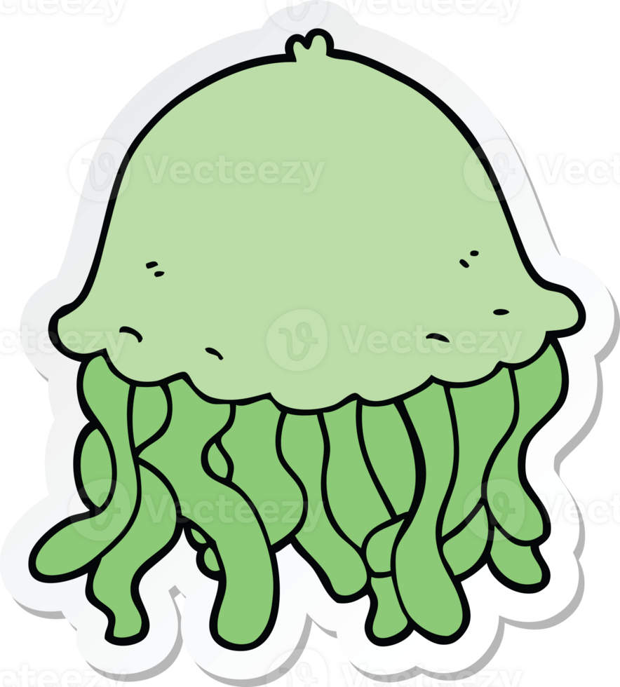 sticker of a cartoon jellyfish png