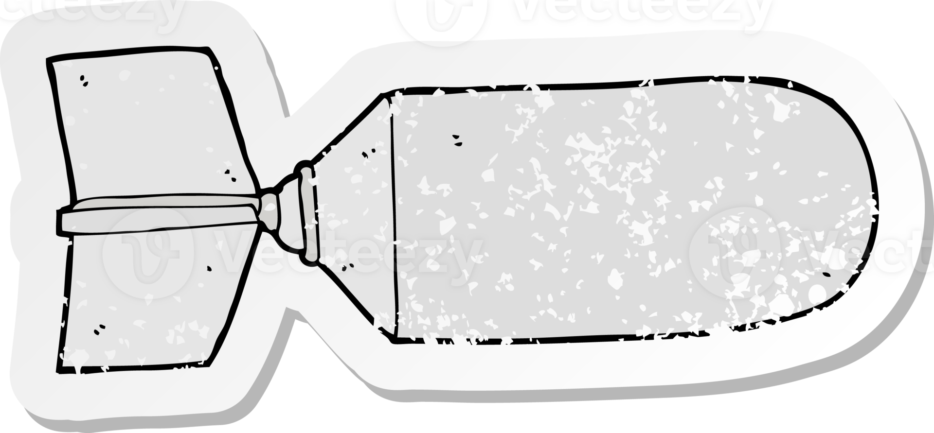 retro distressed sticker of a cartoon bomb png
