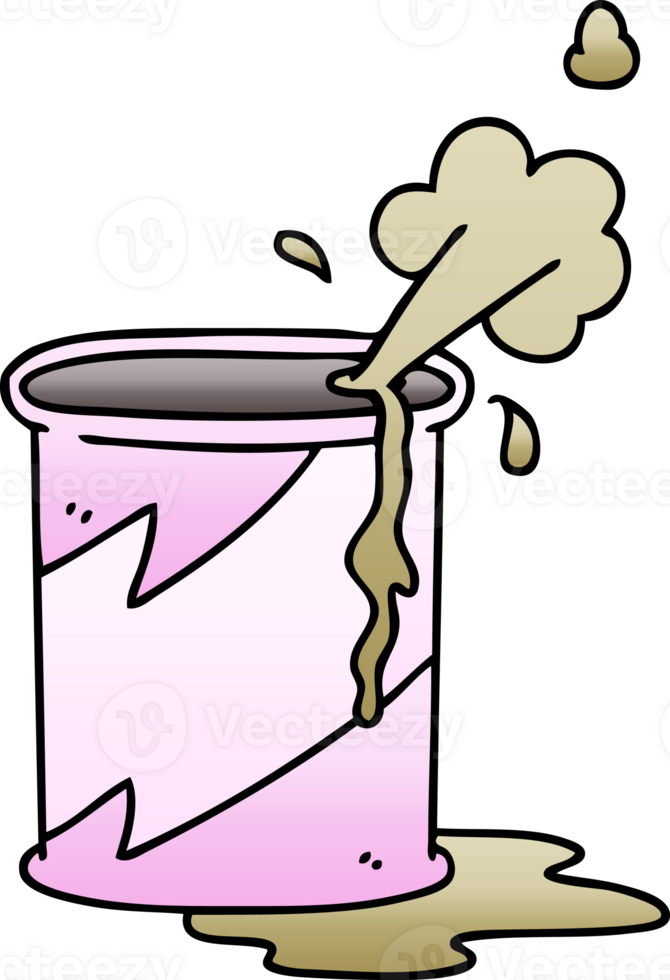 gradient shaded quirky cartoon exploding soda can png