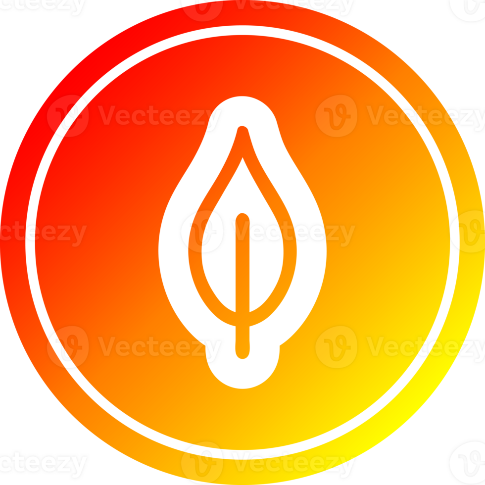 natuurlijk blad circulaire icoon met warm helling af hebben png