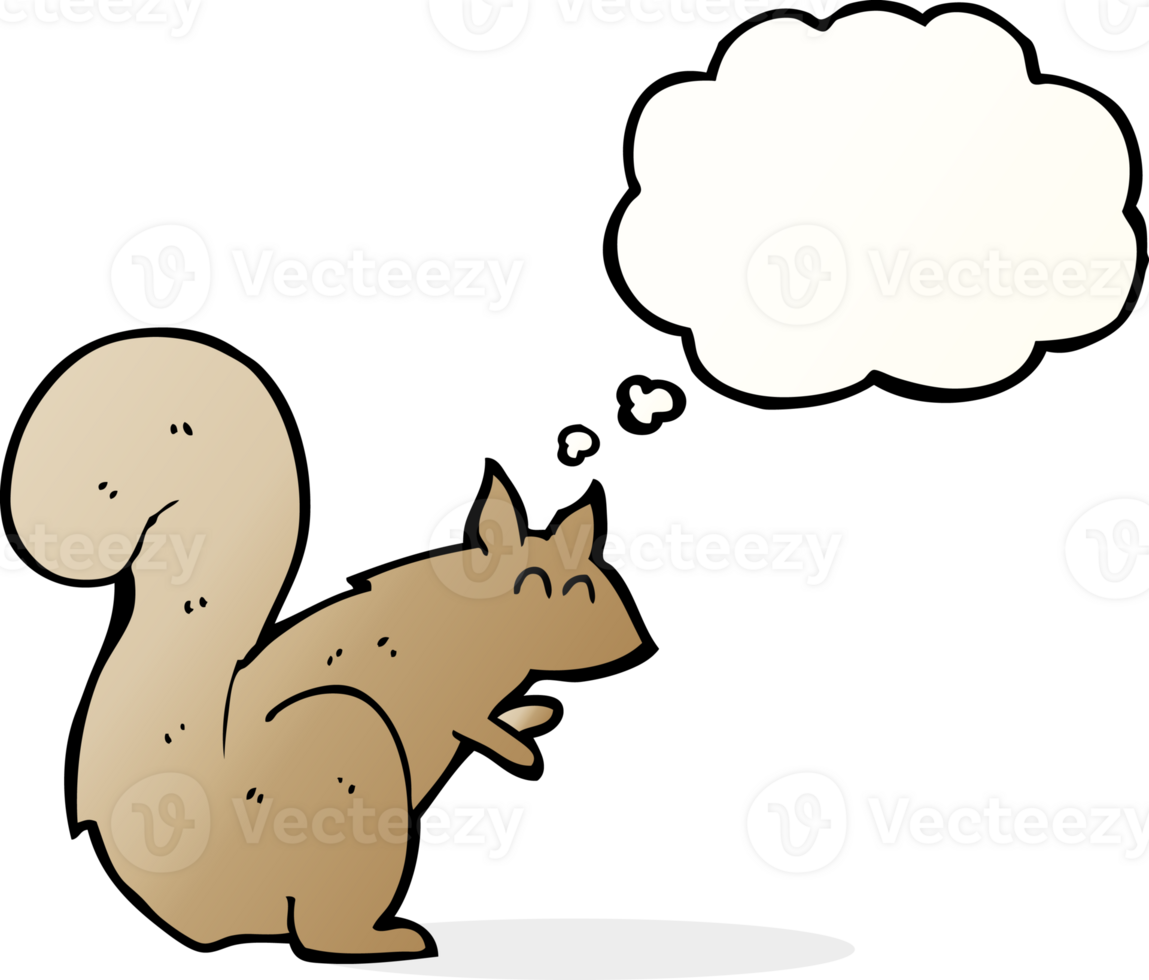 cartoon squirrel with thought bubble png
