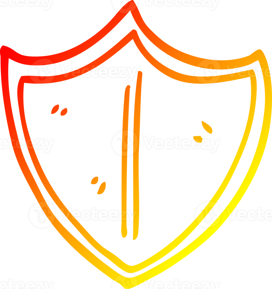 warm gradient line drawing cartoon old shield png