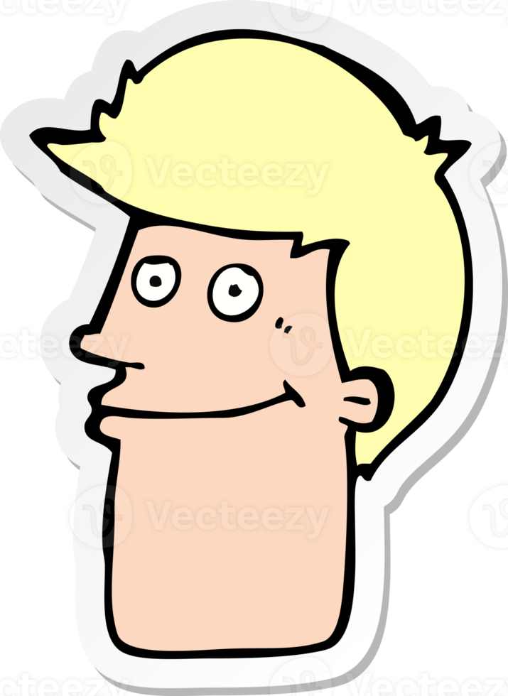 sticker of a cartoon smiling man png