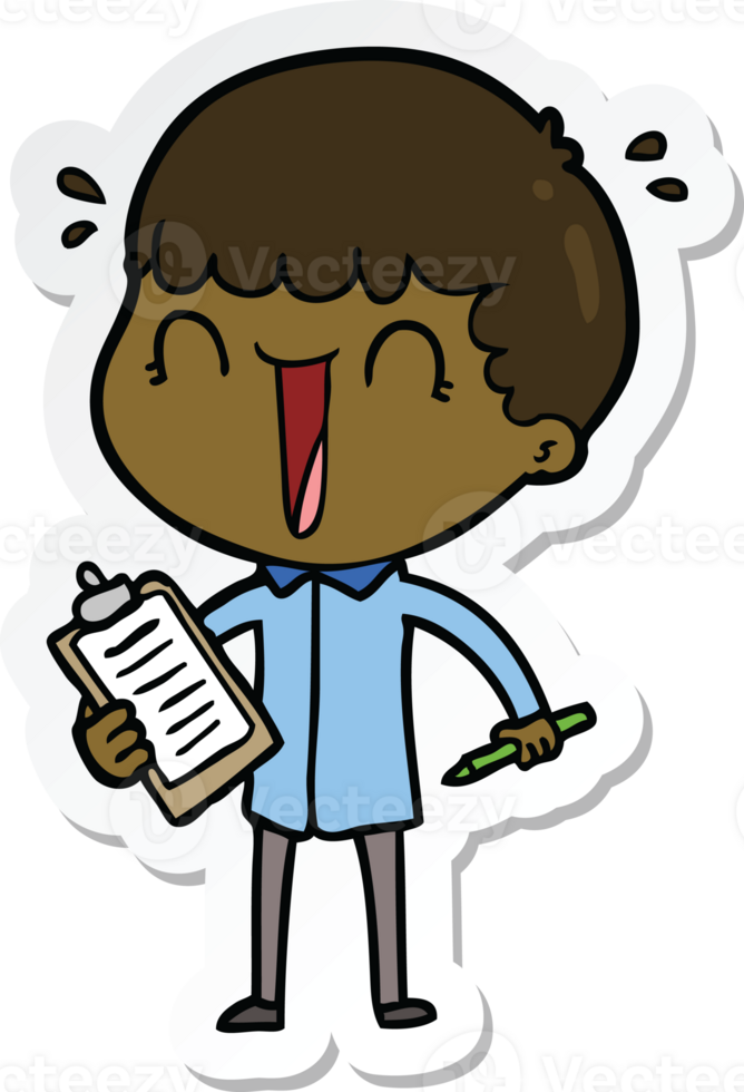 sticker of a laughing cartoon man png