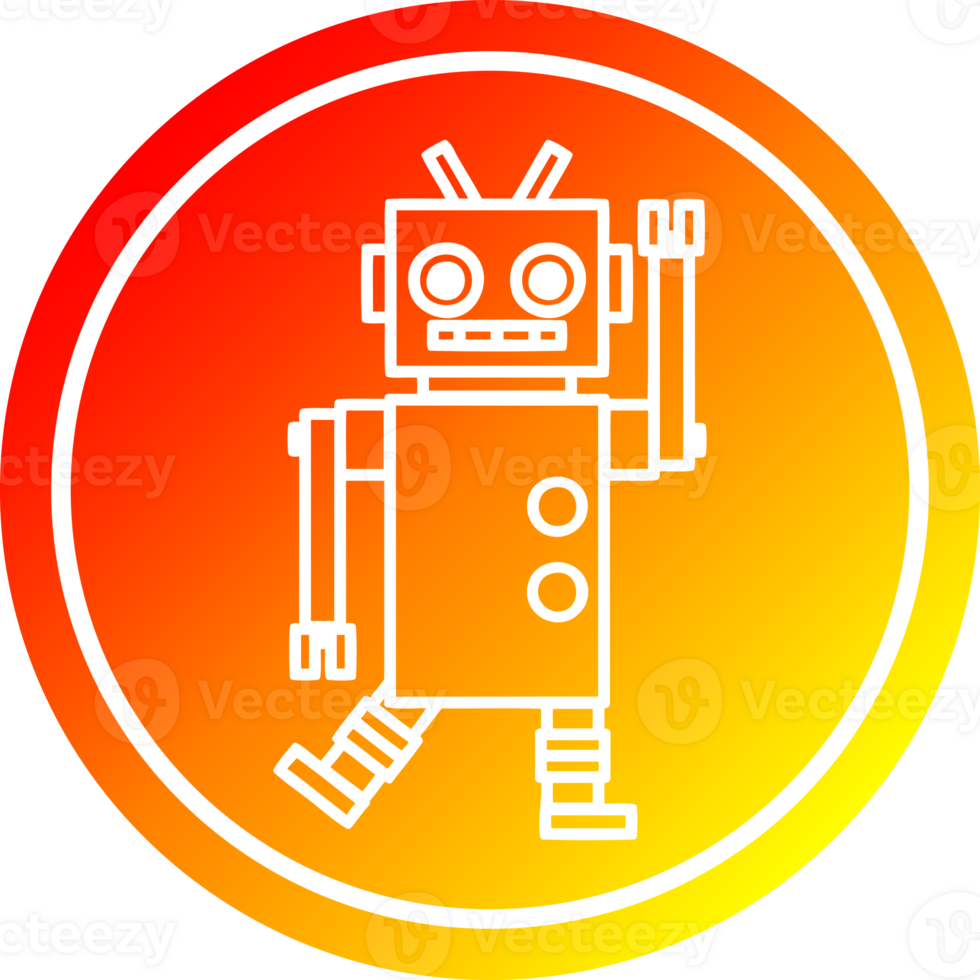dancing robot circular in hot gradient spectrum png