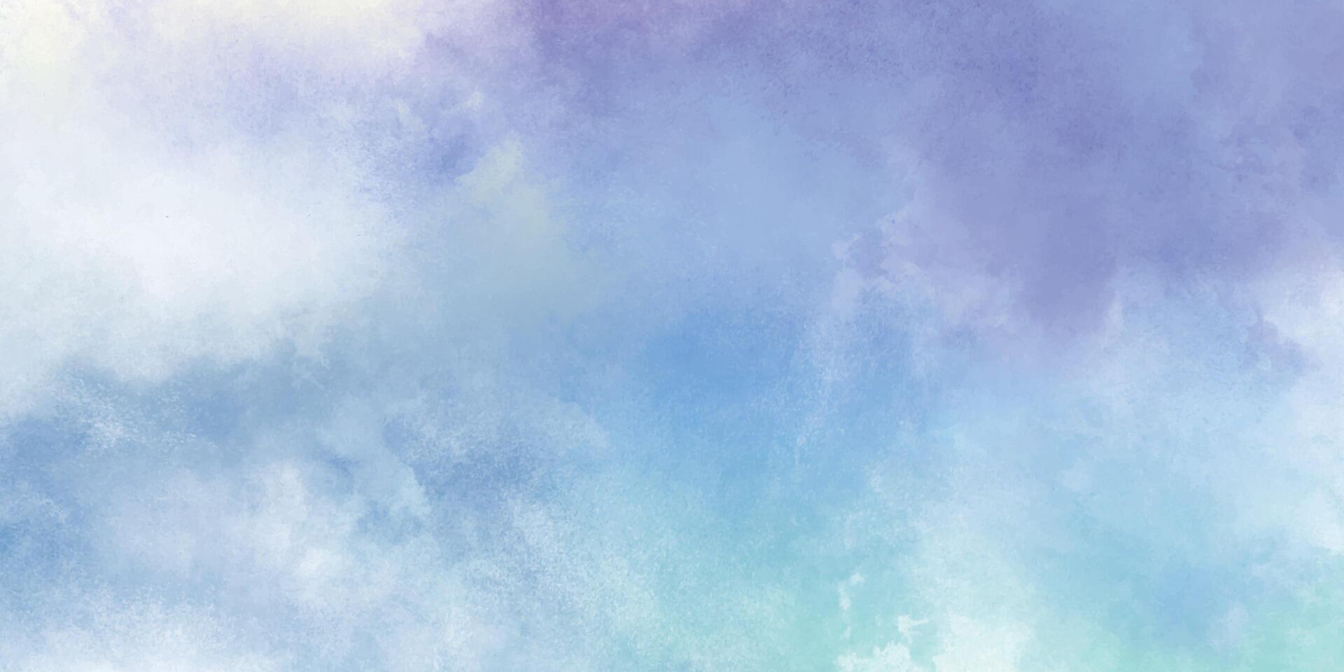 Blue sky space watercolor background. Galaxy, universe, blue watercolor background. Watercolor blue sky color background with clouds and sparkling vector