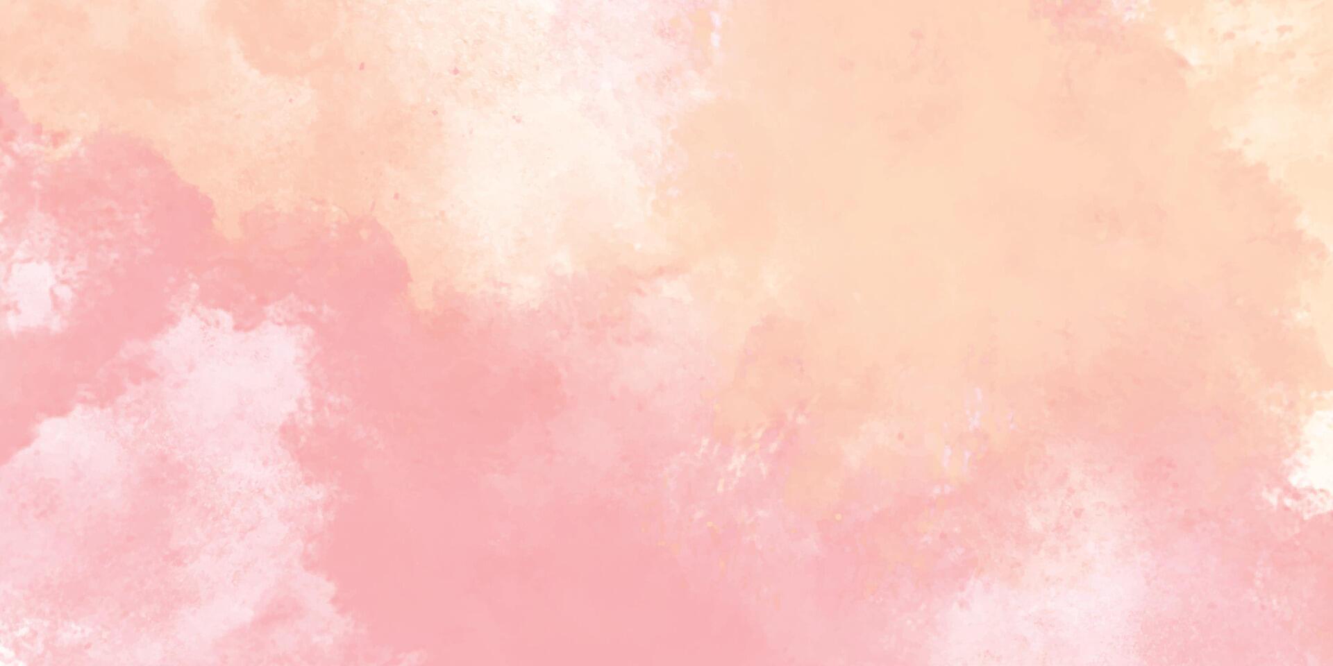 Abstract watercolor background with watercolor splashes. Pink watercolor background. Light color background. Pink yellow grunge texture vector