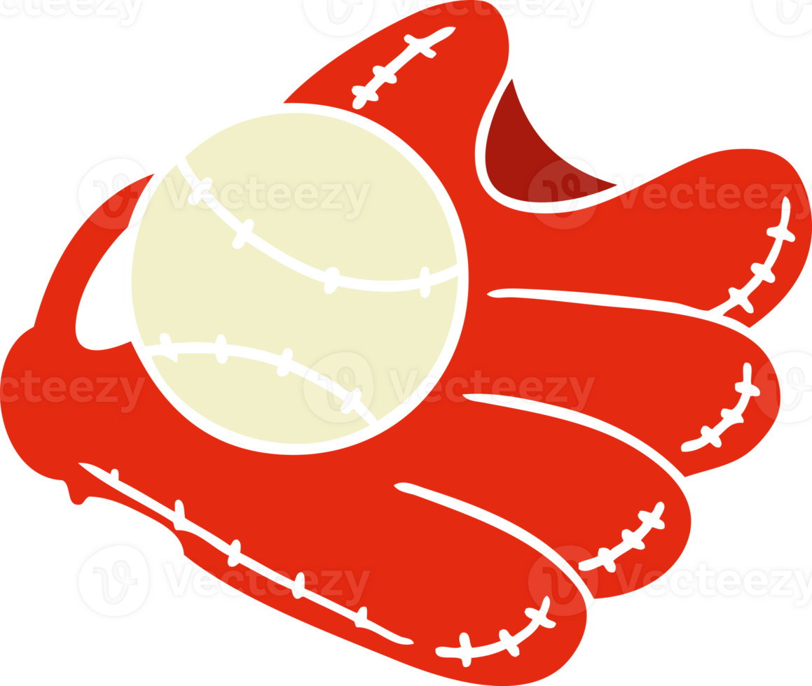 cartoon doodle of a baseball and glove png