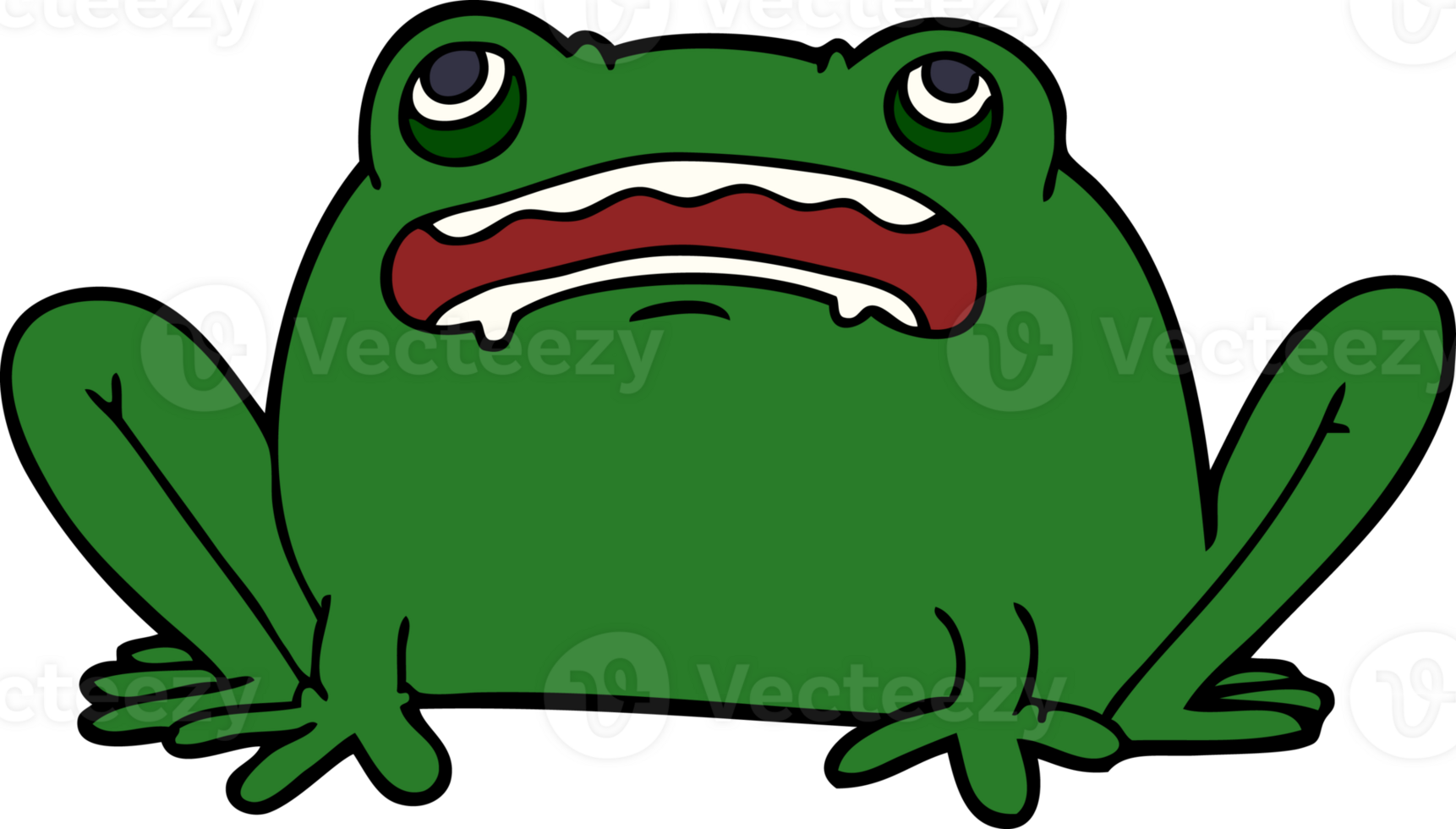 cartoon doodle frog png