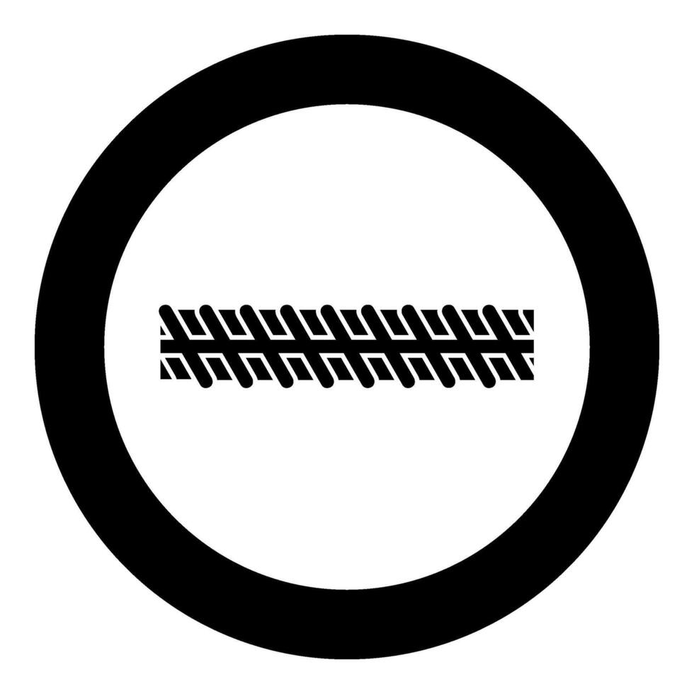 Rebar reinforcement icon in circle round black color vector illustration image solid outline style