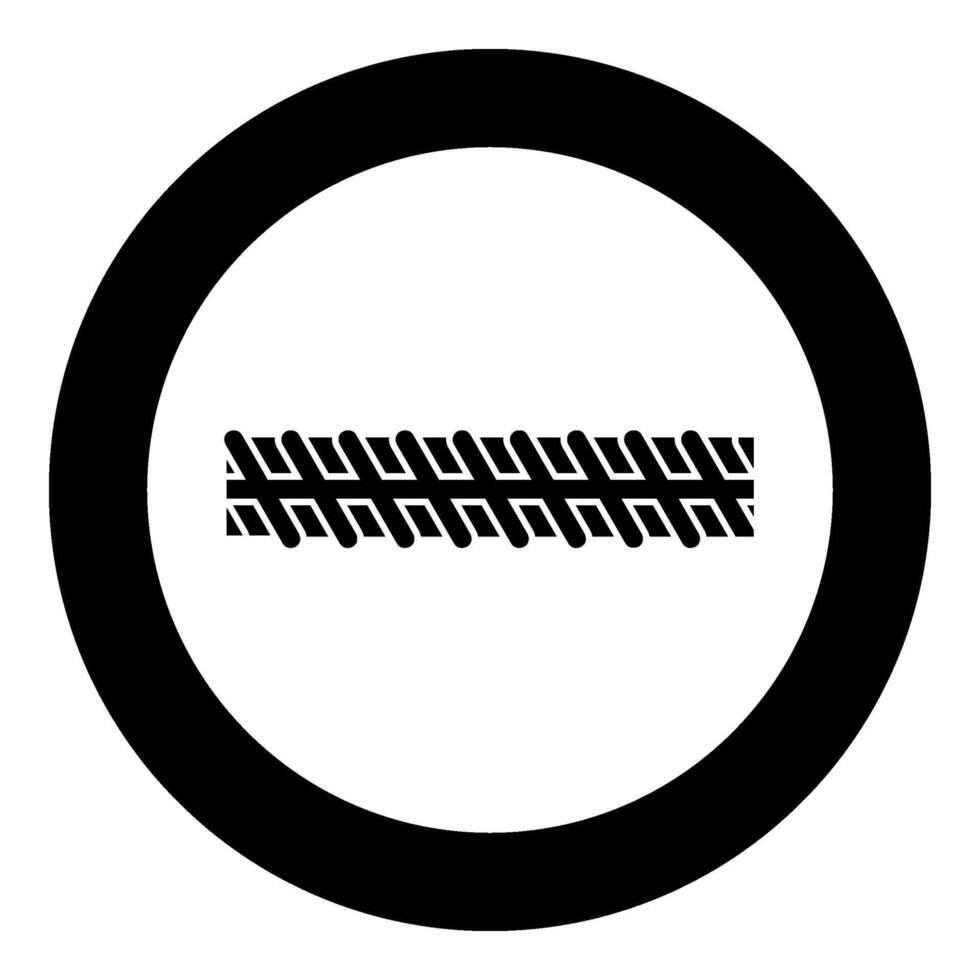 Rebar reinforcement icon in circle round black color vector illustration image solid outline style