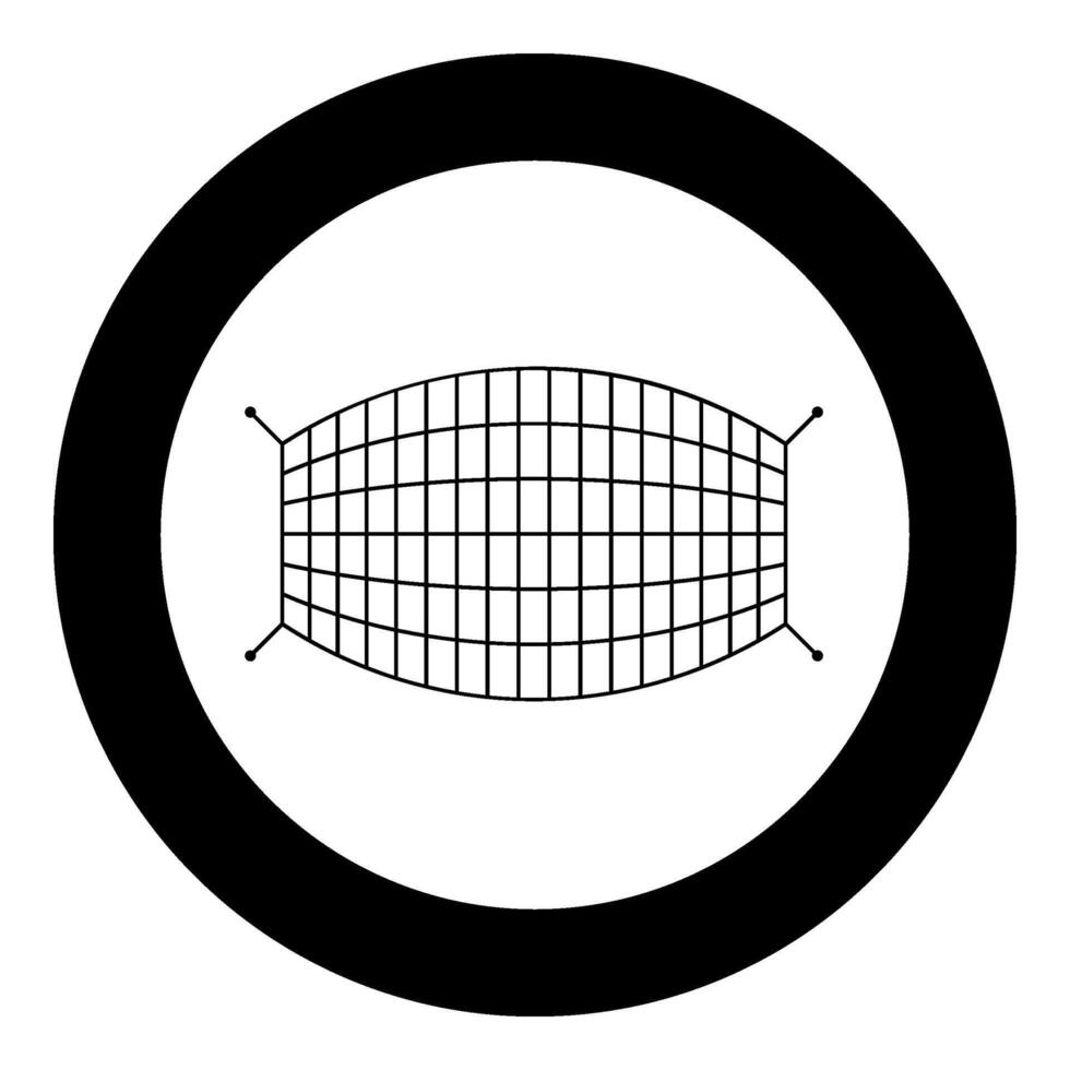 Fishnet rope net icon in circle round black color vector illustration image solid outline style