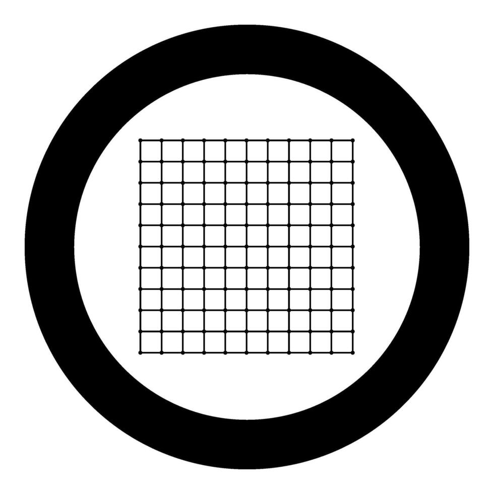 Square grid checkered icon in circle round black color vector illustration image solid outline style