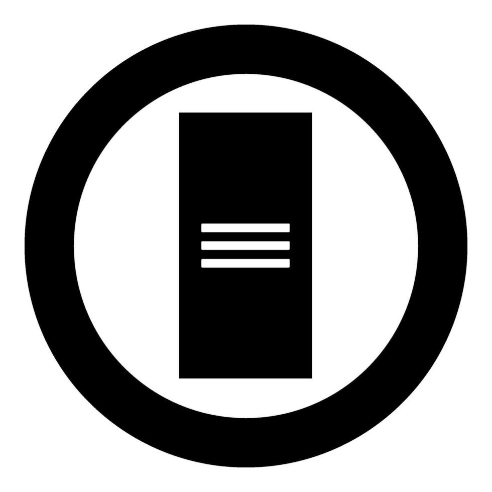 Metal cabinet steel locker box icon in circle round black color vector illustration image solid outline style