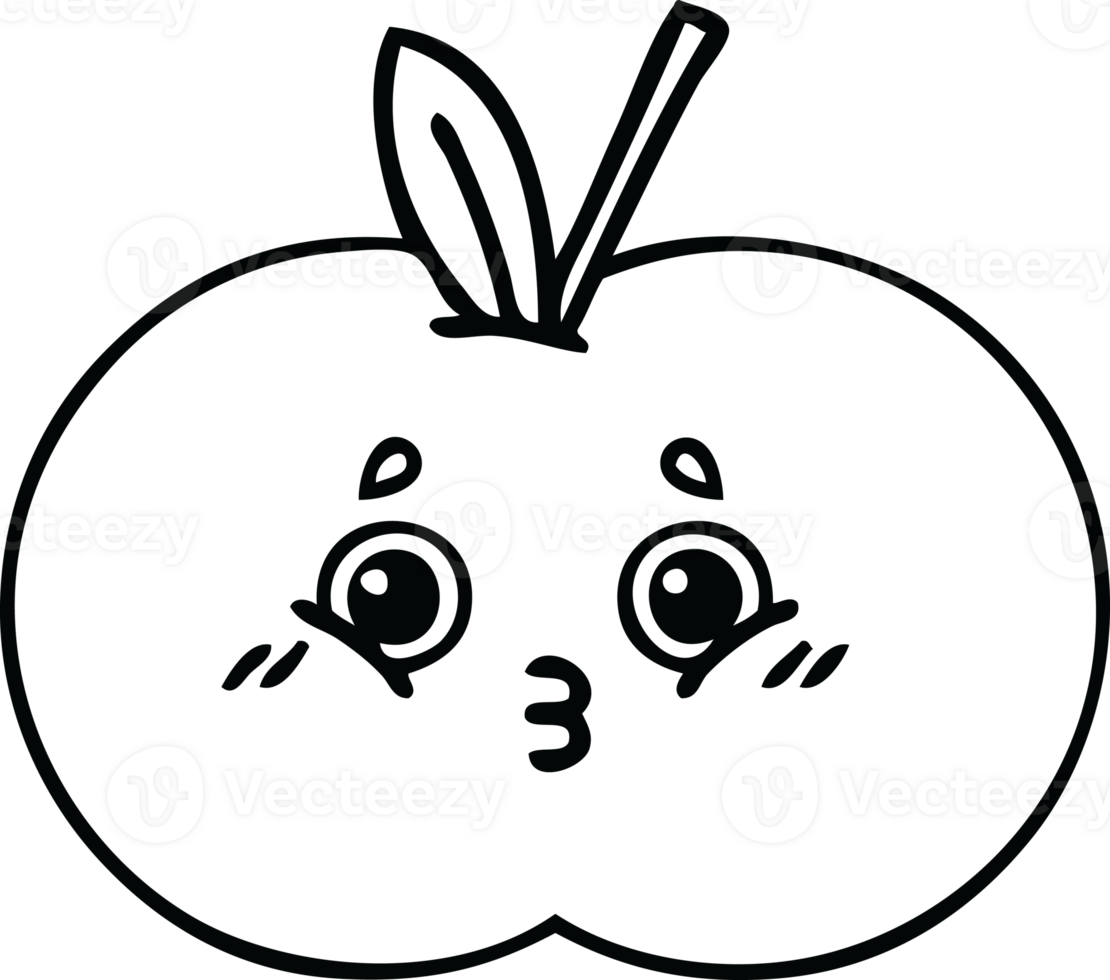 line drawing cartoon red apple 40695642 PNG