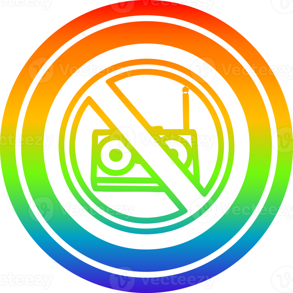 no music circular in rainbow spectrum png