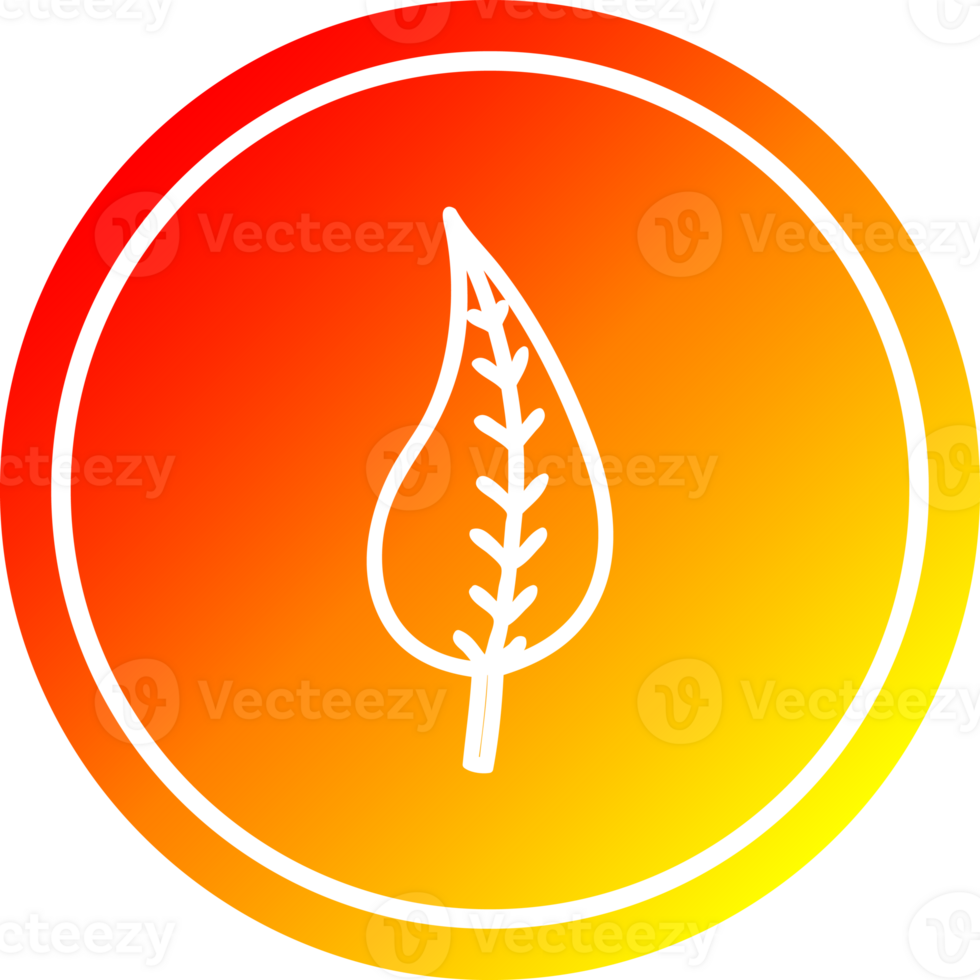 natural leaf circular in hot gradient spectrum png