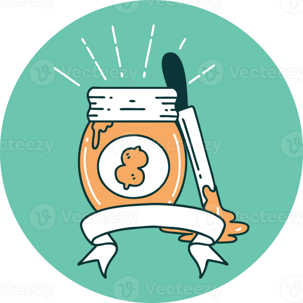 icon of tattoo style peanut butter png