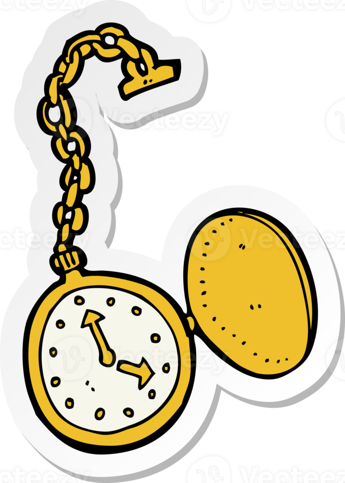 sticker van een cartoon oud horloge png