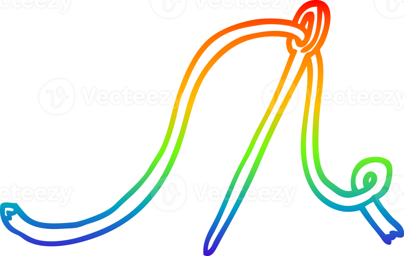 rainbow gradient line drawing cartoon needle and thread png