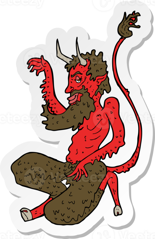 sticker van een cartoon traditionele duivel png