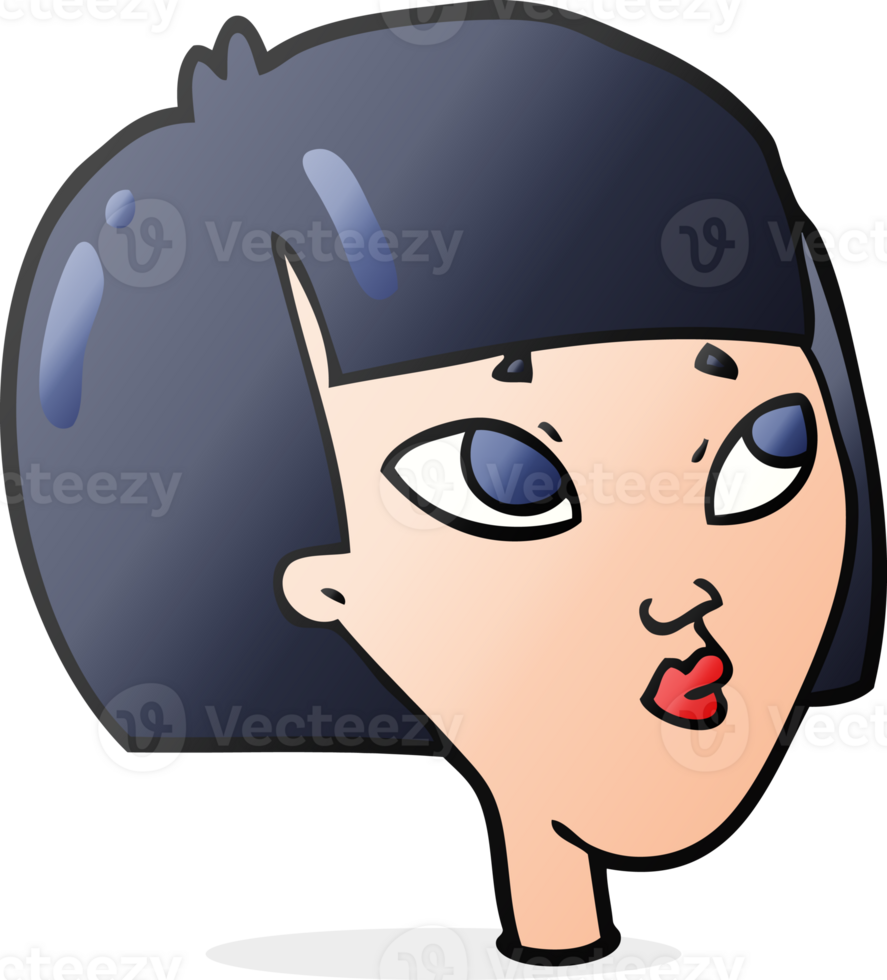 cartoon female face png