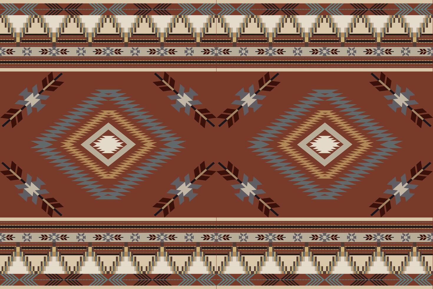 Ikat tribal Indian seamless pattern. Ethnic Aztec fabric carpet mandala ornament native boho chevron textile.Geometric African American oriental traditional vector illustrations. Embroidery style.