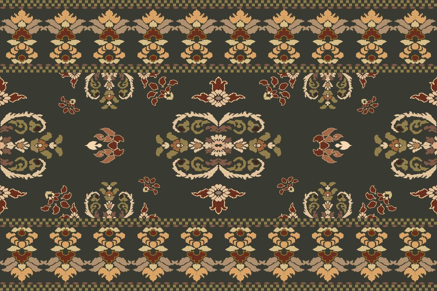 Ikat tribal Indian seamless pattern. Ethnic Aztec fabric carpet mandala ornament native boho chevron textile.Geometric African American oriental traditional vector illustrations. Embroidery style.