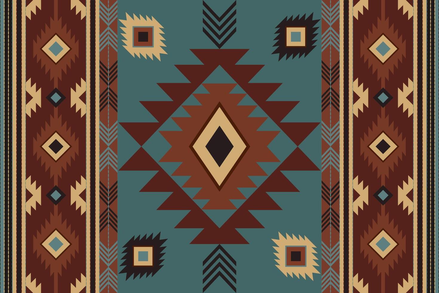 Navajo tribal vector seamless pattern. Native American ornament. Ethnic South Western decor style. Boho geometric ornament. Vector seamless pattern. Mexican blanket, rug. Woven carpet illustration.