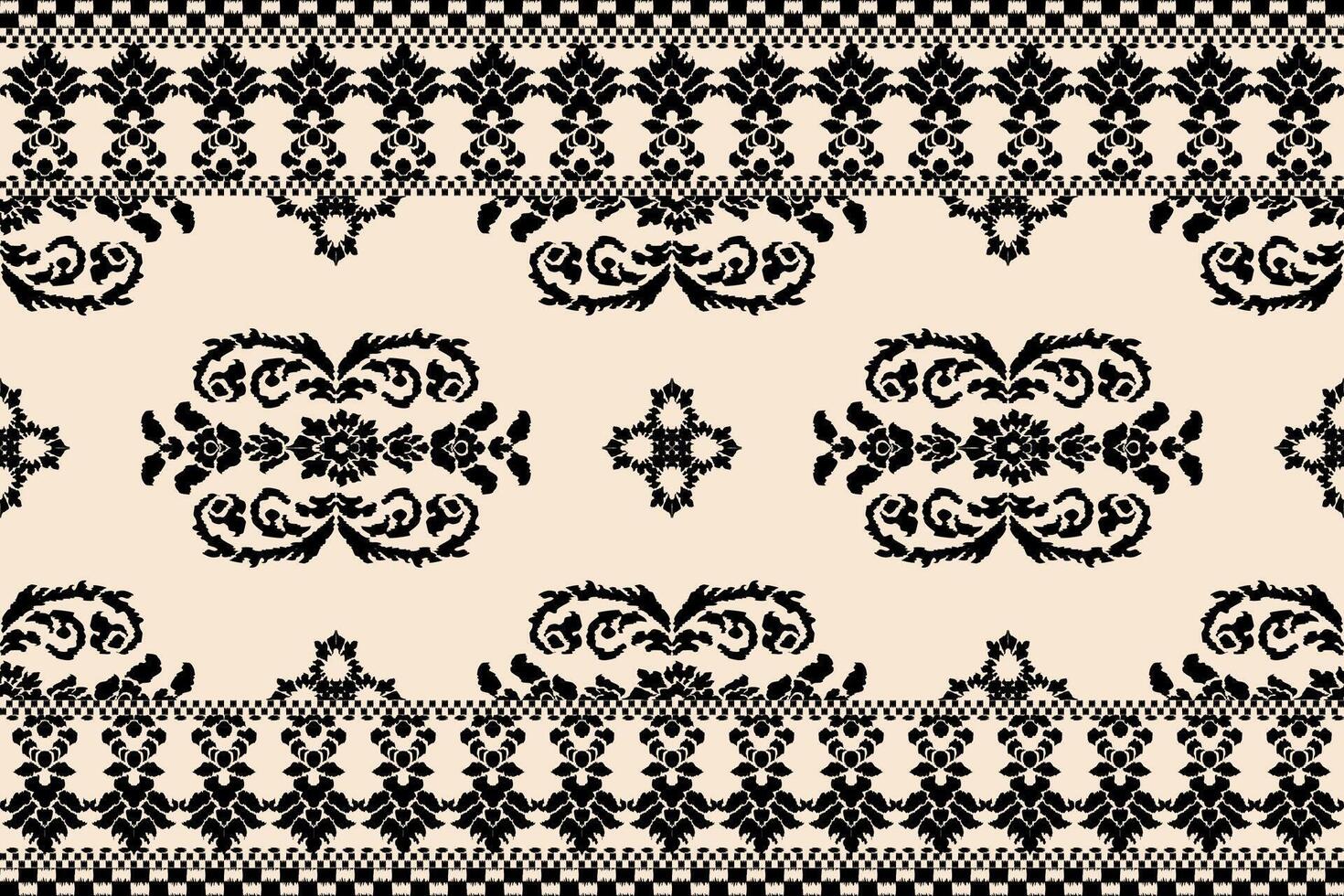 Ikat tribal Indian seamless pattern. Ethnic Aztec fabric carpet mandala ornament native boho chevron textile.Geometric African American oriental traditional vector illustrations. Embroidery style.