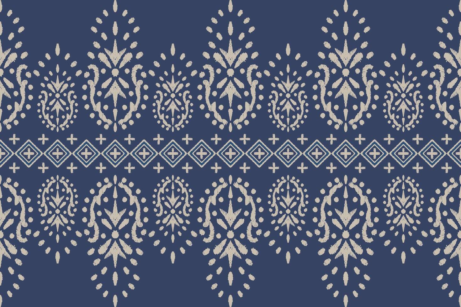 ikat tribal indio sin costura modelo. étnico azteca tela alfombra mandala ornamento nativo boho cheurón textil.geometrico africano americano oriental tradicional vector ilustraciones. bordado estilo.