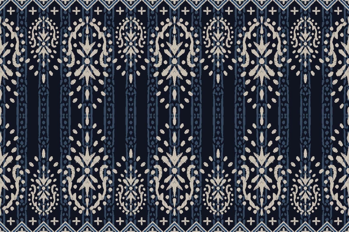 Ikat tribal Indian seamless pattern. Ethnic Aztec fabric carpet mandala ornament native boho chevron textile.Geometric African American oriental traditional vector illustrations. Embroidery style.